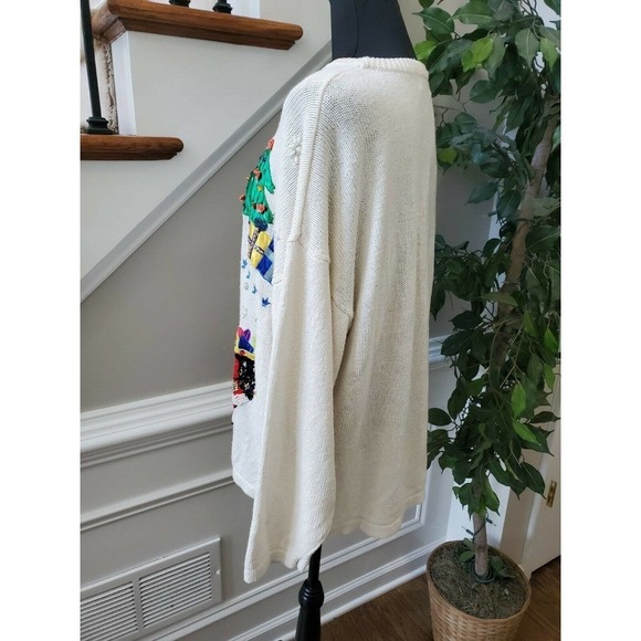 VTG Victoria Women Ramie & Cotton Scoop Neck Long Sleeve Soft Sweaters - Picture 6 of 10